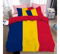 DACRWEKZ Chad flag Microfibre Cover, Soft and European elegant style Down Cover with Pillowcase, Suitable for all seasons,260x220cm + 80 × 80 cm (Turmeric)