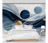 DACRWEKZ Circular Lines and Color Blocks Wall Murals Simple and Abstract Art 3D Wall Mural Large Murals Photo Wallpaper Hd Printing Wallpaper Mural for Living Room Bedroom Bathroom - 250x175cm