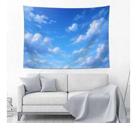 DACRWEKZ Clear Blue Sky Tapestry, Blue Natural Anime Style Wall Hanging Tapestry for Bedroom Aesthetic room Decor, Wall Art for Living Room, 100x150cm