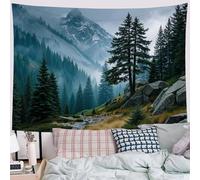 DACRWEKZ Cloud Forest Tapestry, Dark Green Magnificent Natural Scenery Wall Hanging Tapestry for Bedroom Aesthetic room Decor, Wall Art for Living Room, 70x100cm