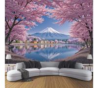 DACRWEKZ Dreamy Watercolor Wall Murals, Cherry Blossom Grove Non-self-Adhesive Pink Large Photo Wallpaper for Living Room Bedroom Office
