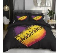 DACRWEKZ Duvet Cover Set230x220cm,Ultrasoft Reversible Duvet Set Non Iron Luxury Bedding Sets With Zipper Closure Minimalism Softball shoes, heart shape yellow