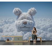 DACRWEKZ Elegant Hand-Painted Mural Wallpaper 350x256cm - Birds, Flowers, Branches Wall Mural, Pink, Silk Photo Wallpaper 3D Effect for Bedroom Living Room Office Decoration