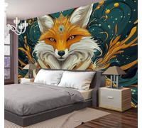 DACRWEKZ Fantasy illustrations Tapestry 180x230cm Inches Long Vertical Wall Hanging Artwork Artwork Botanical Bedroom Gorgeous Fox