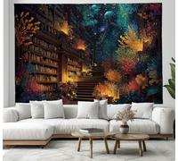 DACRWEKZ Fantasy Theme Tapestry 150x200cm Inches Long Vertical Wall Hanging Artwork Artwork Botanical Bedroom Magic Library