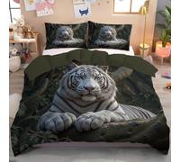 DACRWEKZ Hand-Painted Flowers 200x200cm Duvet Cover Set Double - Soft Brushed Microfiber Bedding with Pillowcases, Breathable, Fade Resistant, zipper Closure, Colorful Cartoon Daisies