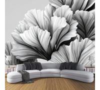 DACRWEKZ Line Art Wall Sticker, Gray Leaves Landscape, Decoration, Mural for Bedroom Living Room Living Room, Wallpaper Decor