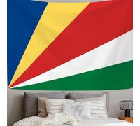 DACRWEKZ Modern Minimalist Style Wall Hanging Tapestry Seychelles flag Wall Art Large Mural Decor Backdrop Blanket for Bedroom Living Room Decoration Red, 150 x 130cm