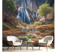 DACRWEKZ Natural scenery Soil water flow Wall Mural Forest Photo Picture Wallpaper Bedroom Decoration Wall Covering 400x280cmbrown