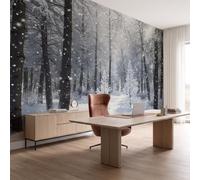 DACRWEKZ Photo Wallpaper Winter Forest 200x140cm Silk Wall Mural