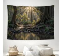 DACRWEKZ Plant landscape Tapestry Forest scenery Tapestries, Wall Hanging Room Art Home Decoration Gift Bedroom Decor Living Room Door 70x100cm yellow-green