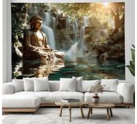 DACRWEKZ Realistic Photography Style Tapestry,Wall Hanging Buddha Lake Waterfall Tapestries Aesthetic,Wall Tapestry For Bedroom,Walls Blanket,for Church Home Living Room Bedroom,230 x 180cm