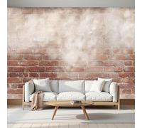 DACRWEKZ Retro Distressed Style Panoramic Wallpaper Mural - Reddish-Brown Brick Wall Texture Silk Photo Wallpaper for Living Room, Bedroom Dining Room Feature, High-Resolution Wall Décor 300x210cm