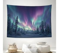 DACRWEKZ Room Decor Wall Art Home Decor Tapestry For Bedroom Natural Aurora Wall Decors Bedroom Accessories Room Decors Purple Snow Forest Tapestry Yoga Meditation