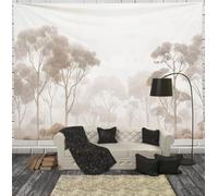 DACRWEKZ Simple Scenery Tapestry Wall Hanging, Off White Wall Tapestry, Trees In The Mist Living Room Decor, for Yoga Meditation and Bedroom Dorm Office, 200 x 150cm