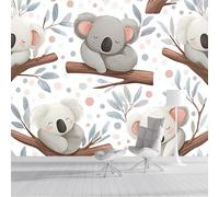 DACRWEKZ Sleeping Koala Panoramic Wallpapers, Giant Wall Poster Personalized Healing Animals for Living Room, Children's Room Wall Decoration 250x175cm Gray-Blue