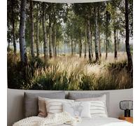 DACRWEKZ Sunlight Filters Through The Birch Trees Wall Tapestry - Large Yellow-Green Minimalism Wall Hanging for Bedroom, Dorm, Living Room Home Decor (230 x 180cm)