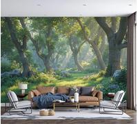 DACRWEKZ Sunlight Filters Through The Leaves Painting Wall Natural Realism Stream Art Mural Large Wall Murals Hd Printing Water Proof for Living Room Bedroom - 300x210cm