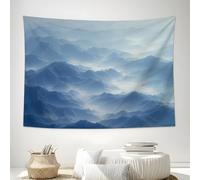 DACRWEKZ Surreal style Tapestry Cloud and Mist Mountain Peak Tapestries, Wall Hanging Room Art Home Decoration Gift Bedroom Decor Living Room Door 180x230cm blue