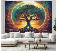 DACRWEKZ Tapestry Fantasy styleMagic Tree Moon Tapestries Wall Hanging Banner Home Decor Tapestry for Bedroom College Dorm Window Designs Art Wall 150x200cm