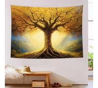 DACRWEKZ Tapestry Wall Hanging Autumn scenery Fantasy Trees Wall Hangin yellow Tapestries for Bedroom Room Decor Twin Bedspread Meditation Yoga Mat Rug Walls Hanging Decoration - 180x230cm