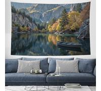 DACRWEKZ Tapestry Wall Hanging Autumn Theme Lakes and mountains Wall Hangin yellow Tapestries for Bedroom Room Decor Twin Bedspread Meditation Yoga Mat Rug Walls Hanging Decoration - 100x150cm