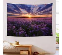 DACRWEKZ Tapestry Wall Hanging Dreamy Flowers Flower fields Wall Hangin Purple Tapestries for Bedroom Room Decor Twin Bedspread Meditation Yoga Mat Rug Walls Hanging Decoration - 100x150cm