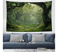 DACRWEKZ Tapestry Wall Hanging Fantasy Art Natural Forest Wall Hangin green Tapestries for Bedroom Room Decor Twin Bedspread Meditation Yoga Mat Rug Walls Hanging Decoration - 180x230cm