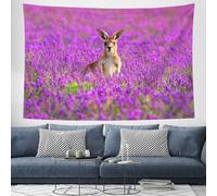 DACRWEKZ Tapestry Wall Hanging Flower illustrations Clover Kangaroo Wall Hangin Purple Tapestries for Bedroom Room Decor Twin Bedspread Meditation Yoga Mat Rug Walls Hanging Decoration - 70x100cm