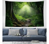 DACRWEKZ Tapestry Wall Hanging Natural beauty Sunlight filters through the leaves Wall Hangin Turquoise Tapestries for Bedroom Room Decor Twin Bedspread Meditation Yoga Mat Rug - 130x150cm