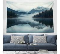 DACRWEKZ Tapestry Wall Hanging Natural lake view Forest Lake Wall Hangin Dark green Tapestries for Bedroom Room Decor Twin Bedspread Meditation Yoga Mat Rug Walls Hanging Decoration - 70x100cm