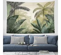 DACRWEKZ Tapestry Wall Hanging Retro style Jungle illustrations Wall Hangin green Tapestries for Bedroom Room Decor Twin Bedspread Meditation Yoga Mat Rug Walls Hanging Decoration - 130x150cm