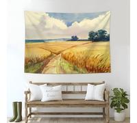 DACRWEKZ Tapestry Wall Hanging Rural pastoral style Field scenery Wall Hangin yellow Tapestries for Bedroom Room Decor Twin Bedspread Meditation Yoga Mat Rug Walls Hanging Decoration - 150x200cm