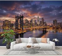 DACRWEKZ Wall Mural Wallpaper City Night View 300x210cm