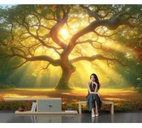 DACRWEKZ Wall Mural Wallpaper Healing Forest Style 250x175cm