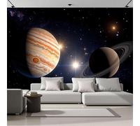 DACRWEKZ Wall Sticker for Bedrooms, Science Fiction Style Jupiter and Saturn Wall Decals for Boy Girl Kids,Personalised Walls Door Ceiling Floor Decorations Accessories, Blue-Black,300x210cm