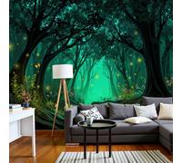 DACRWEKZ Wallpaper Wall Mural Green Fantasy Illustrations Magic Forest Butterfly 250x175cm 3D Photo Wallpaper Silk Walls Mural Poster, for Living Room Bedroom Corridor TV Background Wall Decor Murals