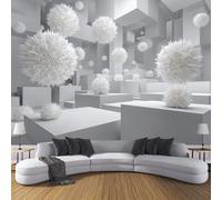 DACRWEKZ White Geometric Design Wall Stickers Abstract Cube Removable for Nursery Bedroom Living Room Art Home Decor Mural Decoration