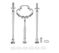 Dacvgog 1set 2 3 Tier Cake Plate Stand Metal Handle Fitting Hardware Rod Shape:Ornate Victoriana Color:Silver Amount:1 Sets