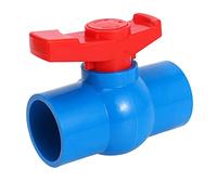 Dacvgog 40 mm x 40 mm Slide Full Port Red Handle Lever U-Pvc Blue Ball Valve