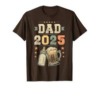 Dad 2025, First Time Father, New Daddy, Paternity T-Shirt, Men, Brown, X-Large