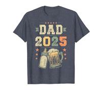 Dad 2025, First Time Father, New Daddy, Paternity T-Shirt, Men, Heather Blue, X-Large