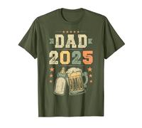 Dad 2025, First Time Father, New Daddy, Paternity T-Shirt, Men, Olive Green, Small