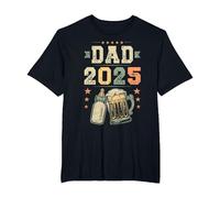 Dad 2025, First Time Father, New Daddy, Paternity T-Shirt, Men's Big and Tall, Black, 5X Tall