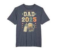 Dad 2025, First Time Father, New Daddy, Paternity T-Shirt, Men's Big and Tall, Heather Blue, 4X Tall
