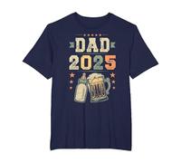 Dad 2025, First Time Father, New Daddy, Paternity T-Shirt, Men's Big and Tall, Navy Blue, 3X Tall