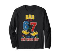 Dad 67 Meme Birthday 7 Years Old Building Blocks Bricks Long Sleeve T-Shirt