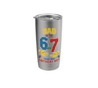 Dad 67 Meme Birthday 7 Years Old Building Blocks Bricks Stainless Steel Insulated Tumbler