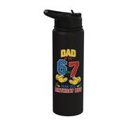 Dad 67 Meme Birthday 7 Years Old Building Blocks Bricks Stainless Steel Insulated Water Bottle
