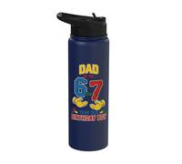 Dad 67 Meme Birthday 7 Years Old Building Blocks Bricks Stainless Steel Insulated Water Bottle
